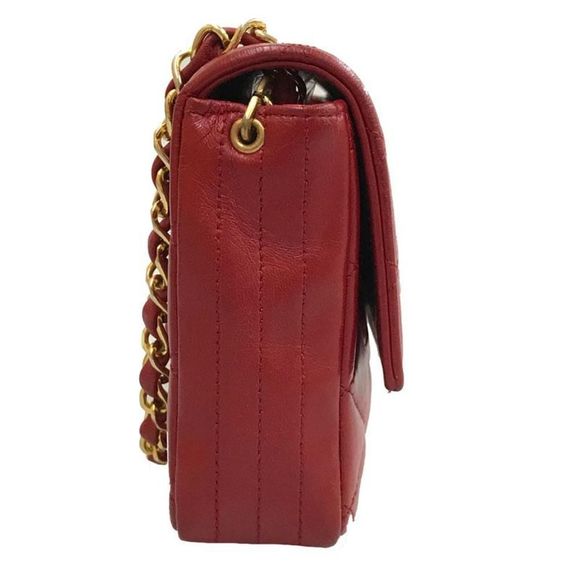 Chanel Matelasse Push Lock Chain Leather Red Shoulder Bag - Picture 5 of 10